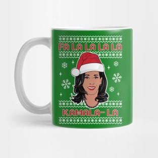 Ugly Christmas Sweater Fa La La Kamala Harris Funny Political Humor Mug